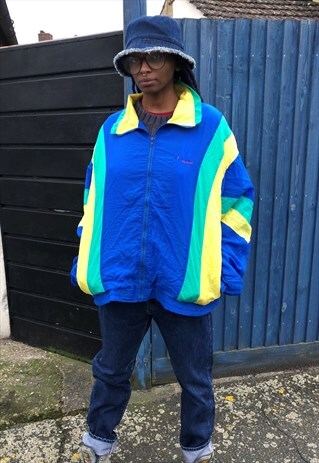 VINTAGE 90S MULTICOLOUR COLOUR BLOCK WINDBREAKER
