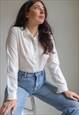 VINTAGE 80S BLOUSE WITH EMBROIDERED COLLAR
