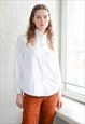 VINTAGE ANNE FONTAINE WHITE HIGH COLLAR COTTON SHIRT