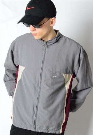VINTAGE 90S GREY NIKE SPORTS TRACK JACKET
