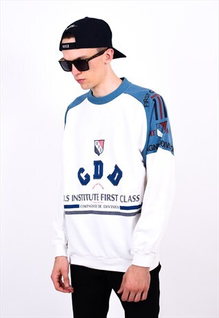 VINTAGE 90S COLOUR BLOCK SWEATSHIRT JUMPER