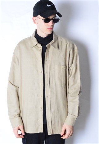 VINTAGE 90S BEIGE MINIMALIST SHIRT