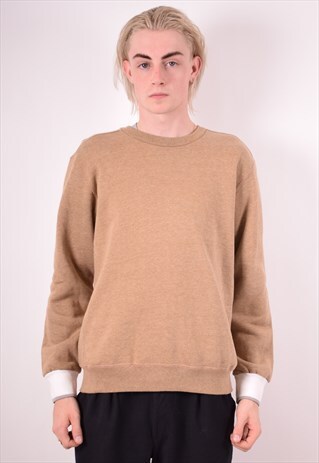 CHAMPION MENS VINTAGE SWEATSHIRT JUMPER LARGE BROWN 90S