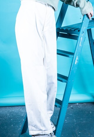 VINTAGE COMBAT TROUSERS IN WHITE