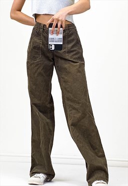 Y2K Espirit Cord Flare Trousers Brown Flared Legs 00's