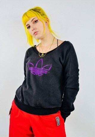VINTAGE ADIDAS TREFOIL BLACK SWEATSHIRT