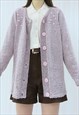 90S VINTAGE PINK SEQUIN CARDIGAN (SIZE M)