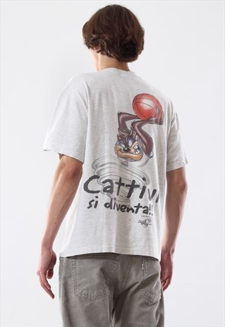 1997 VINTAGE MENS SPACE JAM TAZ LOONEY TUNES GRAPHIC T SHIRT