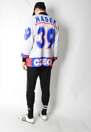 VINTAGE 90S WHITE HOCKEY HASEK JERSEY SHIRT