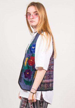 VINTAGE 90'S HIPPIE EMBROIDERED WAISTCOAT