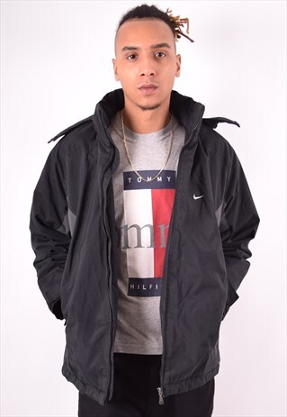 NIKE MENS VINTAGE JACKET MEDIUM BLACK 90S