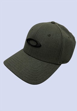 Khaki Green Hat Mens S/M Baseball Cap Faux Denim