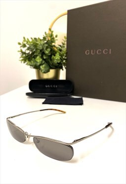 Gucci GG 1664/S Retro Half Rim Sunglasses. 