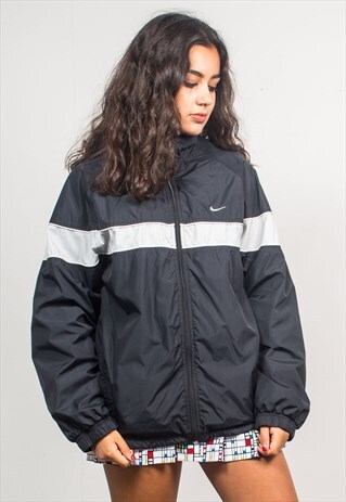 NIKE VINTAGE 90'S BLACK SPORTS TRACKSUIT JACKET TOP