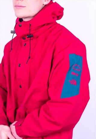 VINTAGE THE NORTH FACE GORE-TEX 1/2 ZIP JACKET IN RED