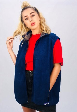 VINTAGE PATAGONIA SLEEVELESS ZIP UP FLEECE