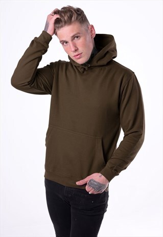 ESSENTIAL BLANK PULLOVER HOODY - CHOCOLATE BROWN