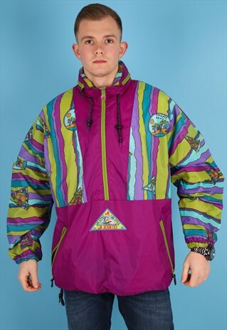 VINTAGE WINDBREAKER JACKET IN MULTI NJ747