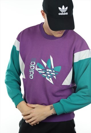 VINTAGE 80S ADIDAS GRAPHIC SWEATSHIRT JUMPER