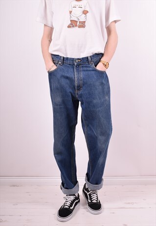 CALVIN KLEIN MENS VINTAGE JEANS W34 L31 BLUE 90'S