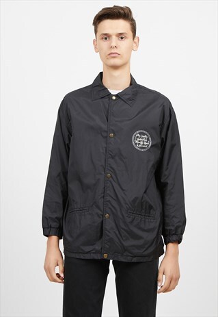 VINTAGE BLACK WRANGLER WINDBREAKER JACKET