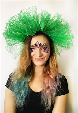 Green Glitter Tulle Haircrown