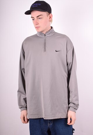 NIKE MENS VINTAGE PULLOVER TRACKSUIT TOP XL GREY 90'S