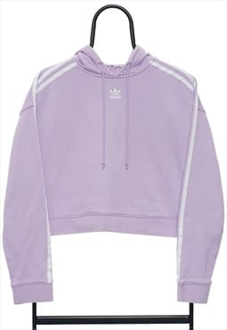 Adidas Logo Pastel Purple Cropped Hoodie Womens