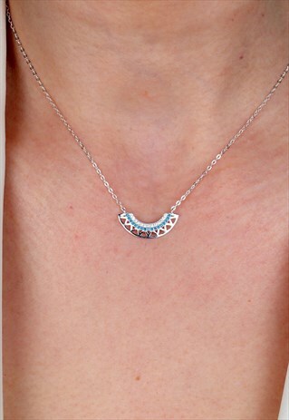 STERLING SILVER NECKLACE WITH TURQUOISE STONE