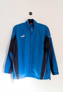 Unisex Vintage Puma Blue Track Jacket Windbreaker