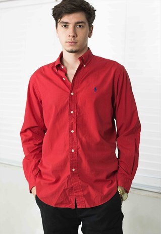 VINTAGE POLO RALPH LAUREN SHIRT LOGO 90S M 8.2