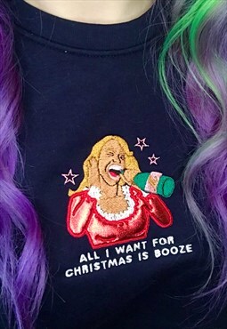 All I Want for Christmas is Booze Mariah Christmas Jumper
