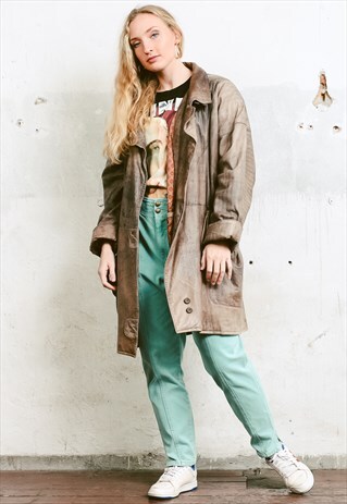 VINTAGE 90S LEATHER COAT