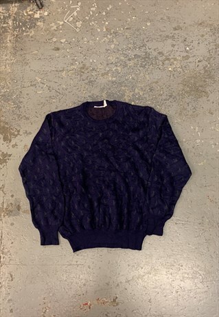 VINTAGE ABSTRACT PATTERNED JUMPER COTTAGECORE CHUNKY KNIT