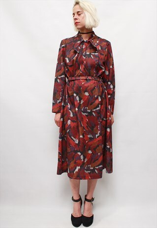 VINTAGE 80'S BEAUTIFUL ELEGANT MAROON DRESS
