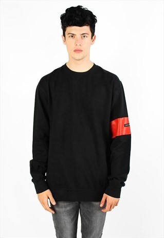 EXCLUSIVE SWEATSHIRTS - WITH RED PU LEATHER ON THE ARM