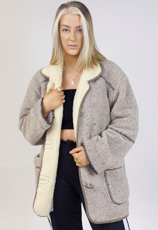 VINTAGE 90'S BEIGE WOOLEN JACKET