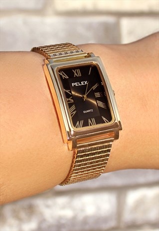 GOLD WATCH WITH EXPANDER STRAP