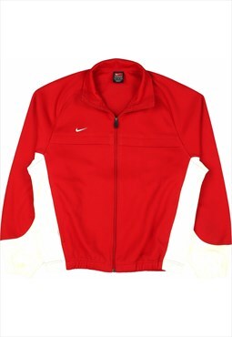 Vintage 90's Nike Fleece Swoosh Zip Up Light Wash Red,
