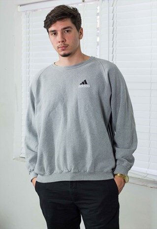 VINTAGE ADIDAS SWEATSHIRT JUMPER LOGO 90S L 21.2