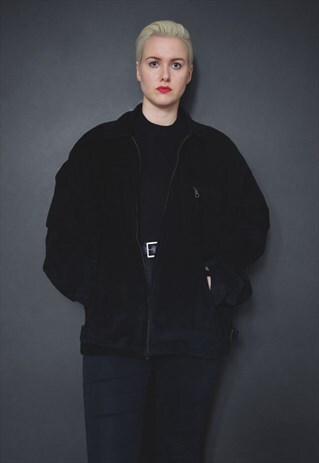 VINTAGE BLACK SUEDE LEATHER JACKET