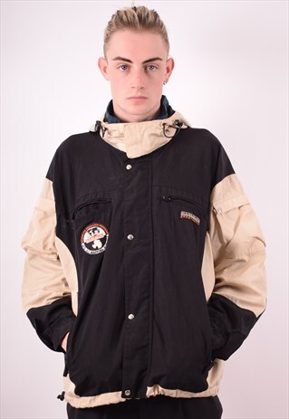 NAPAPIJRI MENS VINTAGE JACKET LARGE BLACK 90S