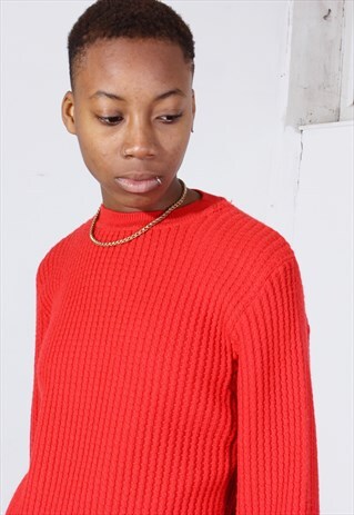 VINTAGE GIORGIO ARMANI RED GOLF KNITTED JUMPER