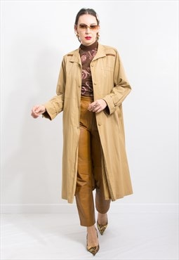 Vintage 70's light coat in beige trench women size M