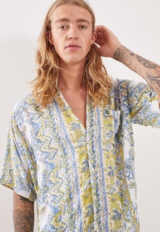 VINTAGE PATTERNED FESTIVAL SHORT SLEEVE SHIRT