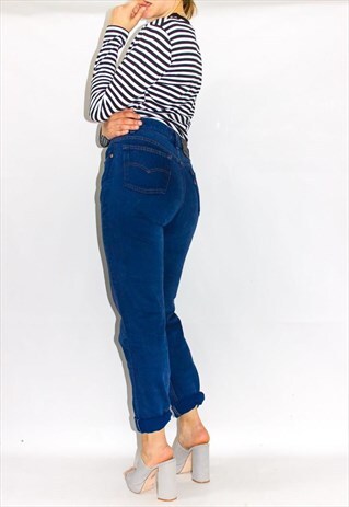 VINTAGE HIGH WAISTED DYED NAVY LEVI JEANS