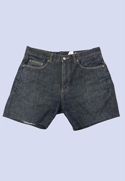 CK Dark Wash Blue Cotton Reworked Summer Denim Shorts