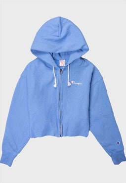Y2k Authentic Champion Blue Cropped Sweatshirt Hoodie