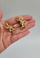 Vintage Givenchy Dragonfly Gold Tone Stud Earrings