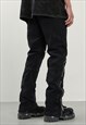 BLACK ZIP DETAILS CARGO DENIM JEANS PANTS TROUSERS